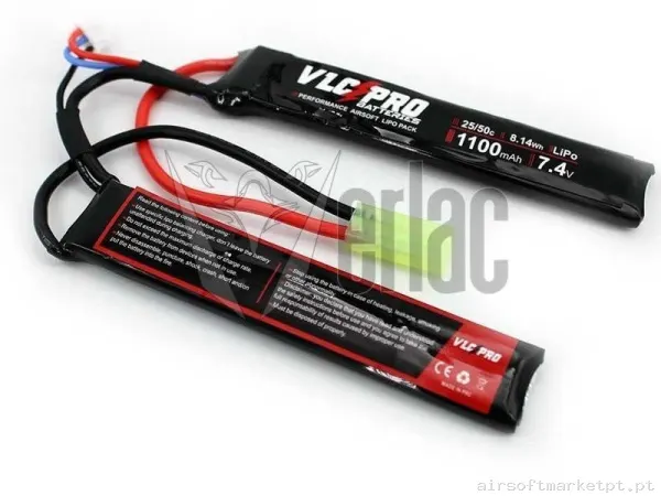 Batería VLC Pro 7.4v 1100 mah 25c-50c 2 modulos Tamiya — Baterias & Carregadores — Airsoft Market PT