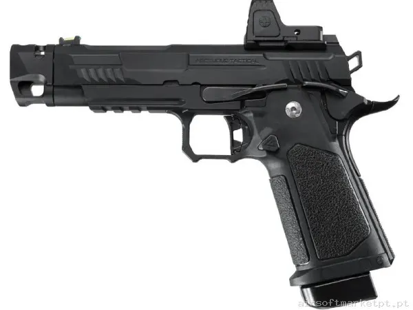 Réplica GBB Pistola Hi-Capa 4.3 Arcturus Vanguard 4.3" Ponto vermelho & Compensador negra — Pistolas — Airsoft Market PT