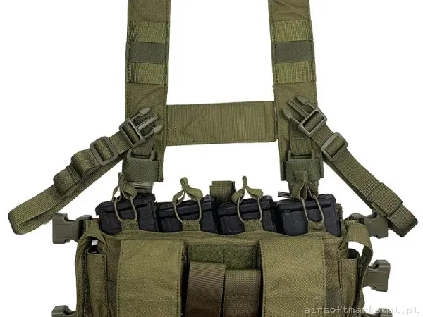 Chaleco Chest Rig Conquer Multi Chest Rig verde od — Coletes & Rigs — Airsoft Market PT