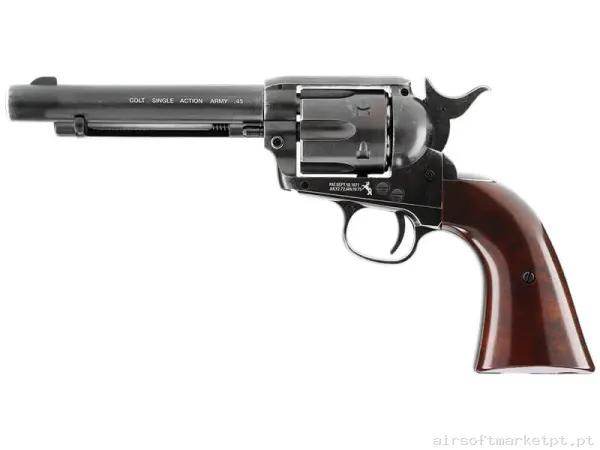Airgun CO2 4.5mm Revólver Umarex Saa .45 Peacemaker 5.5" Pellet Antigo Prata — Pistolas — Airsoft Market PT