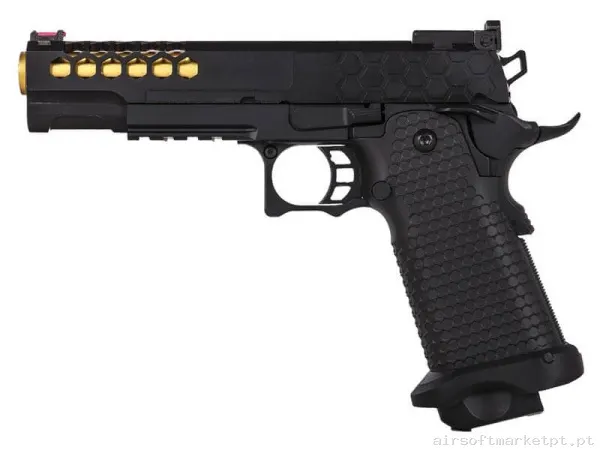 Réplica GBB Pistola Hi-Capa 5.1 Golden Eagle 3339 Custom negra/Dourada — Pistolas — Airsoft Market PT