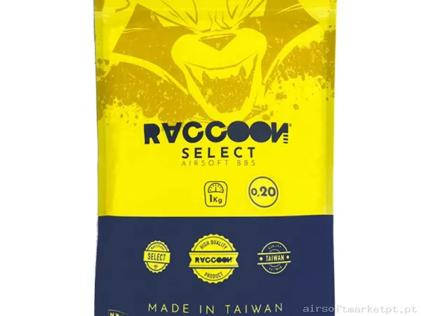 BBs 0.20g Raccoon Select 1kg Brancas — Munição (BBs) — Airsoft Market PT