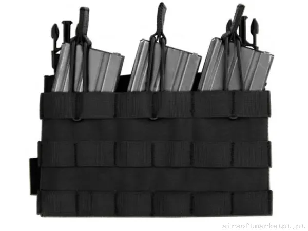 Pouch Magazine Pouch Triplo M4/Ak Warrior Assault Open Top Detachable negro — Coletes & Rigs — Airsoft Market PT