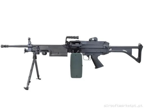 Réplica AEG LMG A&k M249 Mk1 Polimero negra — Support Guns (LMG) — Airsoft Market PT
