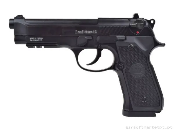 Airgun CO2 4.5mm Pistola Bruni 92 Blowback Full Metal BR-92 negra — Pistolas — Airsoft Market PT