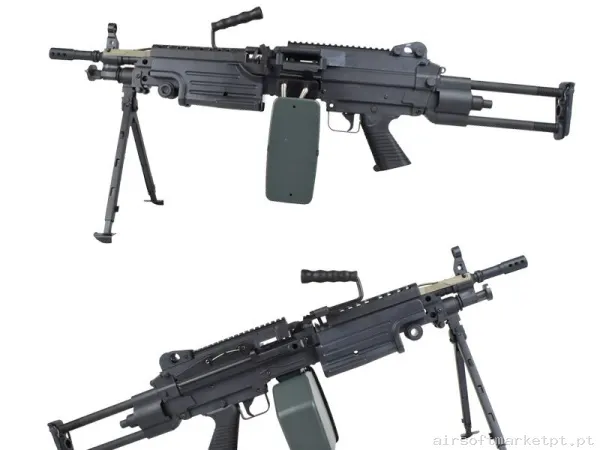 APOYO A&K M249-PARAP POLÍMERO NEGRO — Rifles de Assalto (AR/M4/AK) — Airsoft Market PT