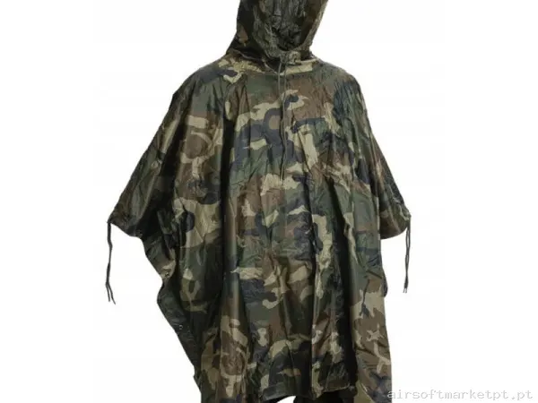 Poncho Impermeável Mil-Tec Pe R/S 780gr Woodland — Vestuário (Fardas) — Airsoft Market PT
