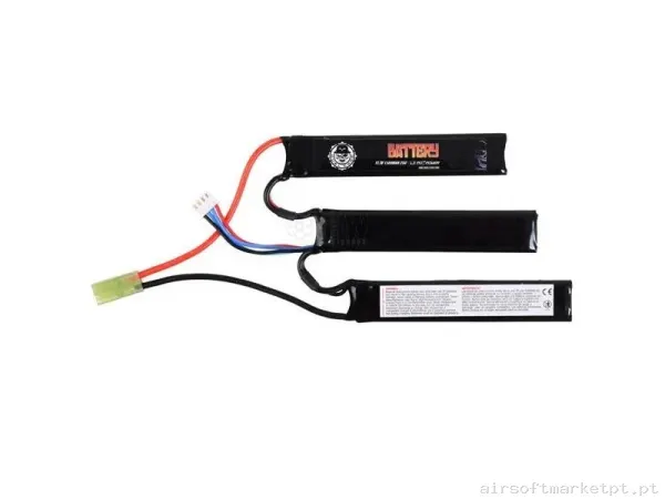 BATERÍA LIPO DUEL CODE 11.1 V 1100 MAH 25C-50C - 3 MODULOS — Baterias & Carregadores — Airsoft Market PT