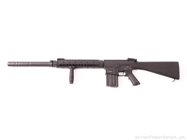 Réplica airsoft AEG DMR A&k Sr25 Full Metal preto — Rifles de Assalto (AR/M4/AK) — Airsoft Market PT