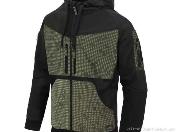 Moletom Tático Helikon-Tex Rogue Hoodie Fullzip preto/Desert Night Camo — Vestuário (Fardas) — Airsoft Market PT