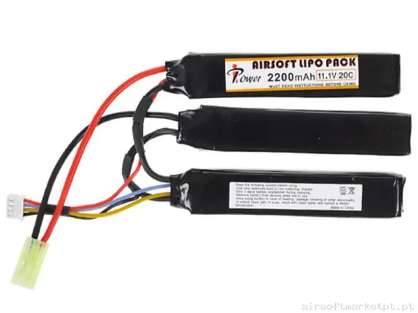 Bateria Lipo Nunchuk Triple Ipower 2200mah 11.1v 20c — Baterias & Carregadores — Airsoft Market PT