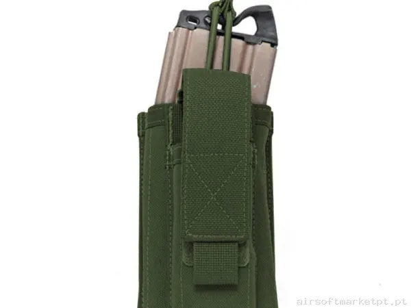 Pouch Magazine Pouch M4 + Pistola 9mm Warrior Assault Single Open verde od — Coletes & Rigs — Airsoft Market PT