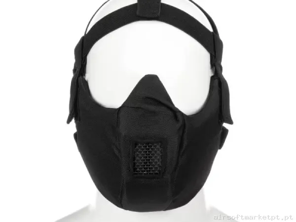 Máscara de Proteção Estendida Malha/Tecido Invader Gear Half Face Mask preta — Proteção Ocular & Facial — Airsoft Market PT