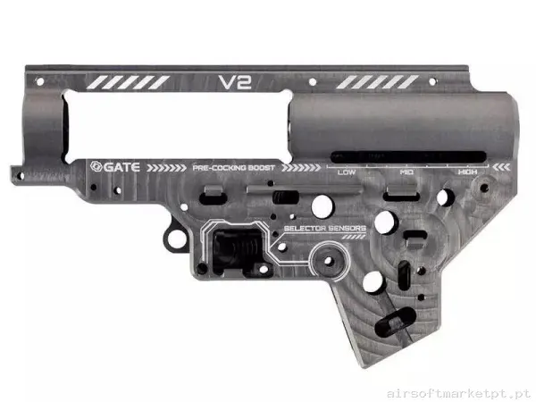 CARCASA GEARBOX V2 GATE EON TITANIUM QSC REFORZADA 8MM — Peças Internas (AEG) — Airsoft Market PT