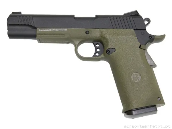 Réplica CO2 Pistola Hi-Capa Kj Works KP-11 verde — Pistolas — Airsoft Market PT