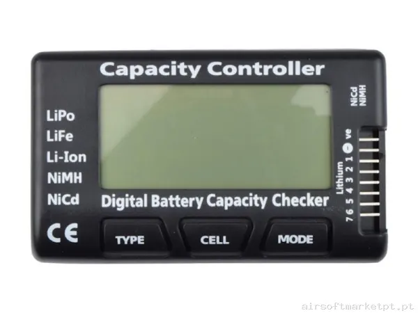 COMPROBADOR DE BATERIAS LIPO FUEL CON PANTALLA DIGITAL — Carregadores / Magazines — Airsoft Market PT