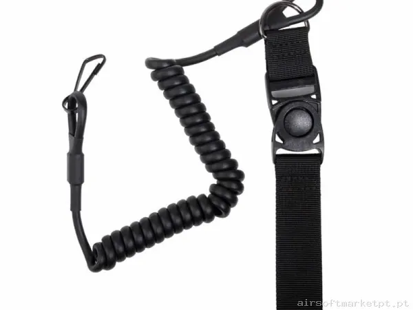 Correa Tática Lanyard Pistola Amomax Antiperdida preto — Gear Táctico — Airsoft Market PT