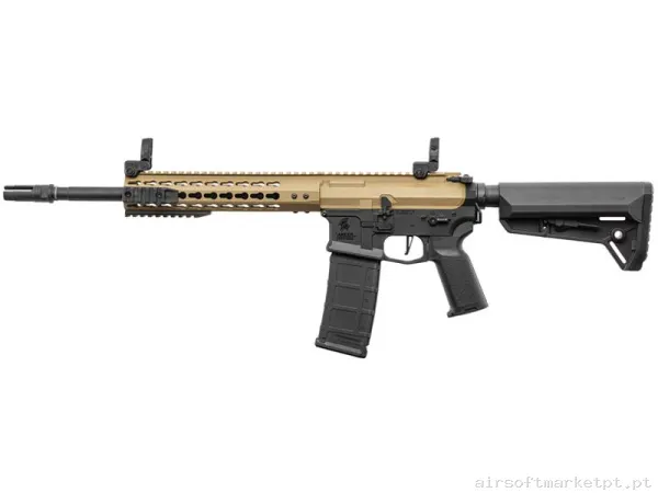 Réplica airsoft AEG M4 Lancer Tactical LT-19 Gen.2 Nsr Keymod 10" Combo Bitono preta/Tan — Rifles de Assalto (AR/M4/AK) — Airsoft Market PT