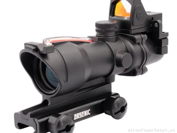 Acog 4x32 Fibra Óptica + Mini Red Dot Arsenic - As1570 — Miras & Ópticas — Airsoft Market PT