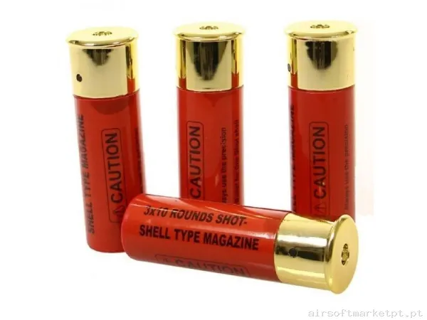 CARTUCHOS ESCOPETA ASG 30RDS 4PCS ROJOS — Carregadores / Magazines — Airsoft Market PT