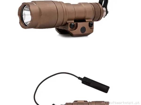 Linterna Táctica Arsenic Con Pulsador 280 Lumenes AS300A Tan — Lanternas & Lasers — Airsoft Market PT