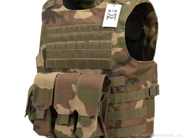 CHALECO SIXMM FSBE WOODLAND — Coletes & Rigs — Airsoft Market PT