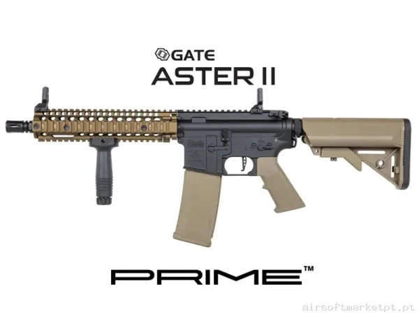 RÉPLICA AEG MK18 DANIEL DEFENSE SA-P19 PRIME ASTER II MOTOR BRUSHLESS SPECNA ARMS NEGRA/BRONCE — Rifles de Assalto (AR/M4/AK) — Airsoft Market PT