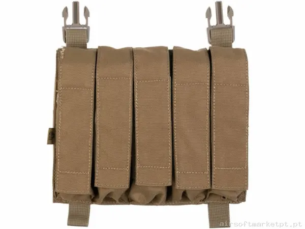 Pouch Magazine Pouch Quintuple Mp5/Mp7 Delta Tactics Force Solapa Detachable coyote — Coletes & Rigs — Airsoft Market PT