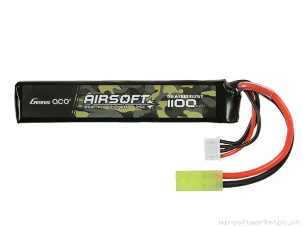 Bateria Lipo Stick Gens Ace 1100mah 11.1v 25c — Baterias & Carregadores — Airsoft Market PT
