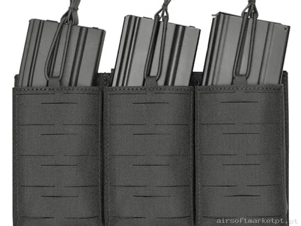 Pouch Magazine Pouch Triplo M4/Ak Oem Corte a Laser preto — Coletes & Rigs — Airsoft Market PT