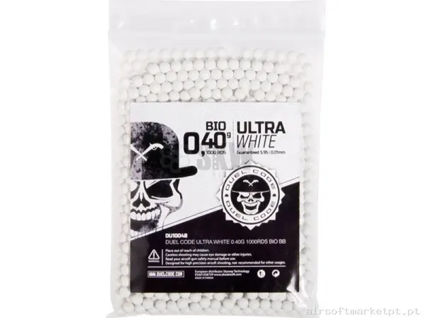 BOLAS DUEL CODE BIO 0,40 1000 BBS - BLANCAS — Munição (BBs) — Airsoft Market PT