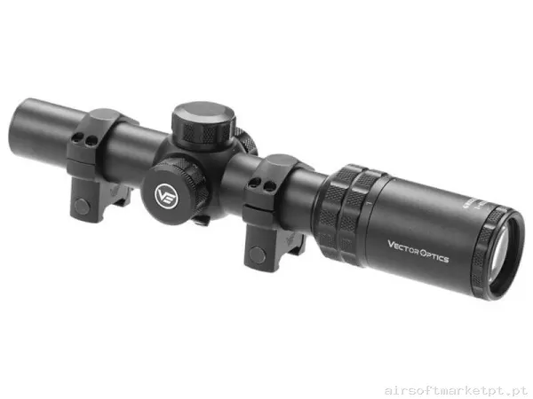 Mira telescópica 1-4X24 Vector Optics Grizzly negra — Miras & Ópticas — Airsoft Market PT