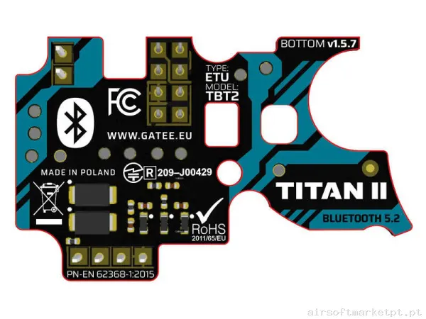 Interno Gatilho Eletrônico Gate Titan II Bluetooth Ver.2 Expert Cabos Frontais — Peças Internas (AEG) — Airsoft Market PT