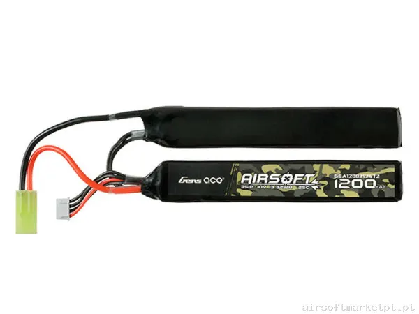 Bateria Lipo Nunchuk Doble Gens Ace 1200mah 11.1v 25c — Baterias & Carregadores — Airsoft Market PT