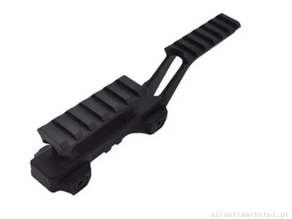 Montura doble elevada metálica tipo hydra negra — Miras & Ópticas — Airsoft Market PT