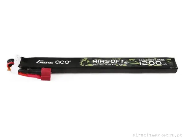 Bateria Lipo Stick Gens Ace Slim 1200mah 11.1v 25c (T-Plug) — Baterias & Carregadores — Airsoft Market PT