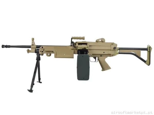 Réplica AEG LMG A&k M249 Mk1 Polimero Dark Earth — Support Guns (LMG) — Airsoft Market PT