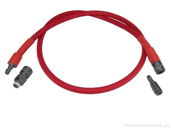 HPA Linha Us Balystik Deluxe Linha Remota para Regulador HPA vermelho — HPA & Linhas — Airsoft Market PT
