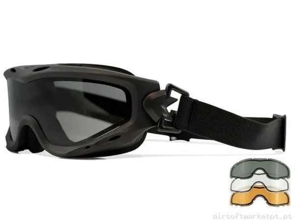 Óculos Wiley X Spear Dual 3 Lentes Negras — Proteção Ocular & Facial — Airsoft Market PT