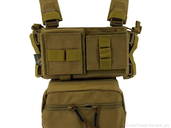 Colete Chest Rig Conquer Mini Chest Rig Coyote Brown — Coletes & Rigs — Airsoft Market PT