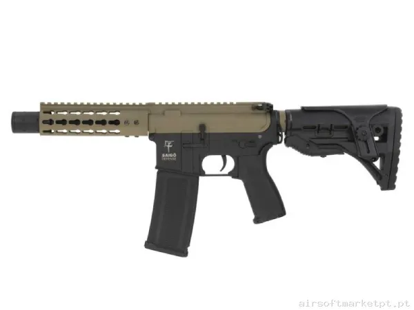 Réplica airsoft AEG M4 Saigo Kenji Zero Fighter 3 ETU negra/Tan — Rifles de Assalto (AR/M4/AK) — Airsoft Market PT