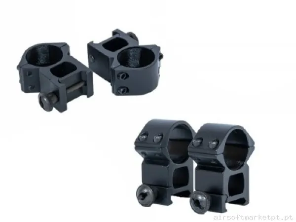 Anéis 25 mm altura Weaver ou Picatinny Zasdar — Peças Internas (AEG) — Airsoft Market PT