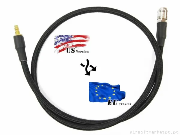 Adaptador de linha Balystik preto HPA Us-Eu — HPA & Linhas — Airsoft Market PT