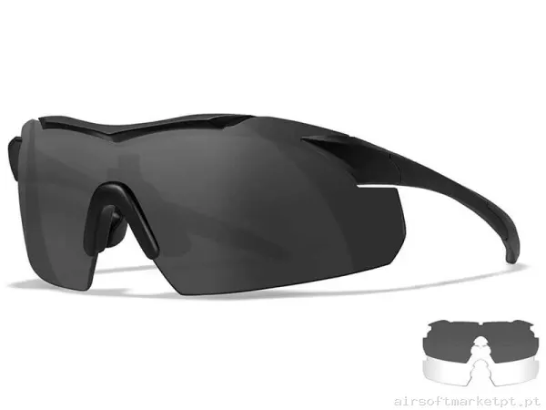 Óculos Wiley X Vapor 2 Lentes (Escurecido/Transparente) Pretos — Proteção Ocular & Facial — Airsoft Market PT