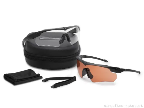 Óculos Ess Crossbow Supressor 2x Kit 2 Lentes (Cobre/Transparentes) Pretos — Proteção Ocular & Facial — Airsoft Market PT