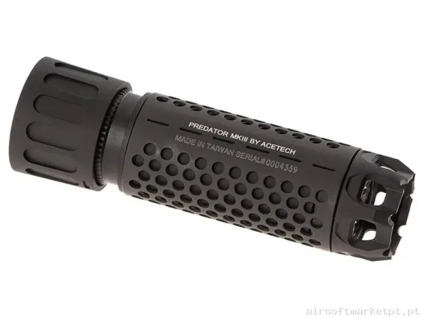 Externo Supressor Trazador Acetech Predator Mkiii com Bifrost M negro — Acessórios & Componentes — Airsoft Market PT