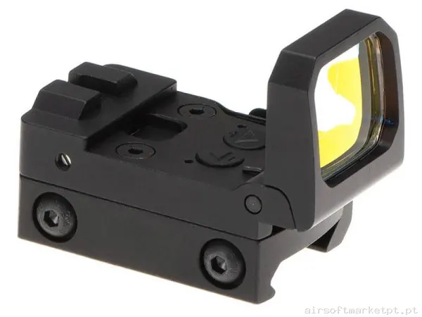 Mira Mini Ponto Vermelho Aim-O Abatível Flip Dot Reflex preto — Miras & Ópticas — Airsoft Market PT