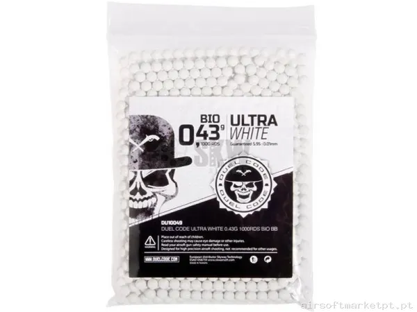 BOLAS DUEL CODE BIO 0,43 1000 BBS - BLANCAS — Munição (BBs) — Airsoft Market PT