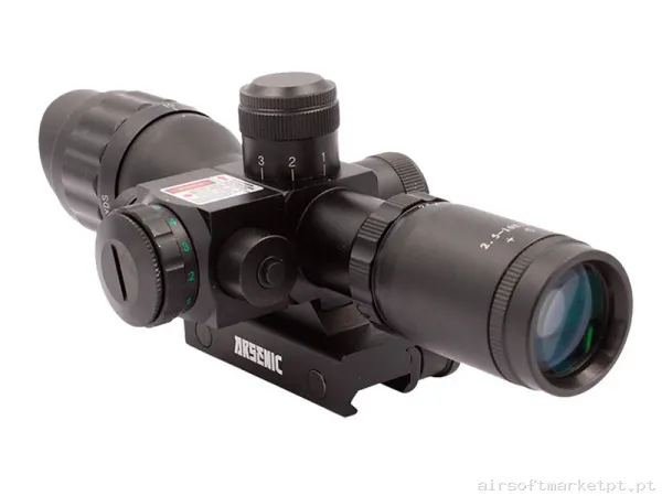 Visor Arsenic 2.5-10x32 Aoeg Con Láser Negro Regulación Exterior — Armas (Réplicas) — Airsoft Market PT