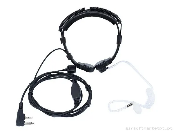 Comunicações Laringofono + Auricular + Ptt Kenwood Baofeng — Rádios & Comunicação — Airsoft Market PT